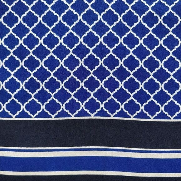 Anne Klein caftan blouse sz S blue & white - Picture 6 of 8